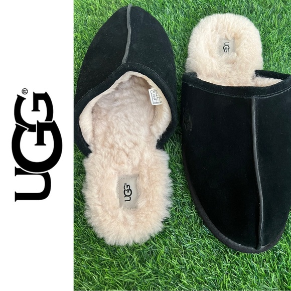 UGG Men’s Scuff Slippers Size 17 Black GUC - Picture 1 of 16